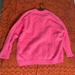 Pink V Neck Women's Sweater